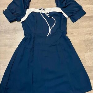LOVESHACKFANCY Navy and White Long Sleeve Dress size 4, fits 6